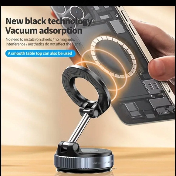 Magnetic Car Phone Mount Holder - Model 007 Black/White Adjustable Stand - Picture 5 of 9